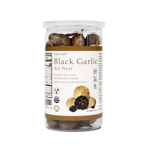 Orgnisulmte Canada Black Garlic Fermented for 90 Days 100% Natural Multi Clove Garlic Hand Selected in CANADA,Ready to Eat 8 oz...