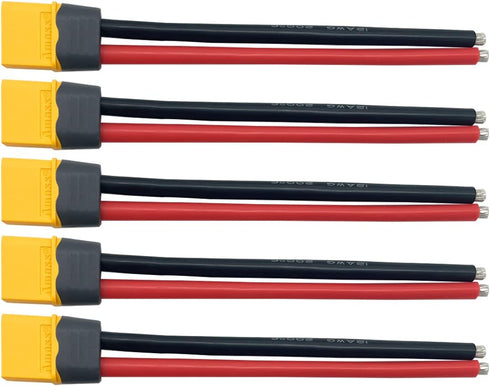 5Pairs XT60H (XT60 Upgrade Plug Male Female Extension Connector Adapter with Sheath Housing with 12AWG 10cm Silicone Wire for RC Lipo Battery FPV ...