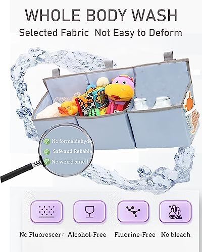 Hanging Diaper Caddy Organizer Sturdy with Hoop and Durable Baby Organizer –Diaper Stacker for Changing Table, Crib, Playard or Wall-GREY...