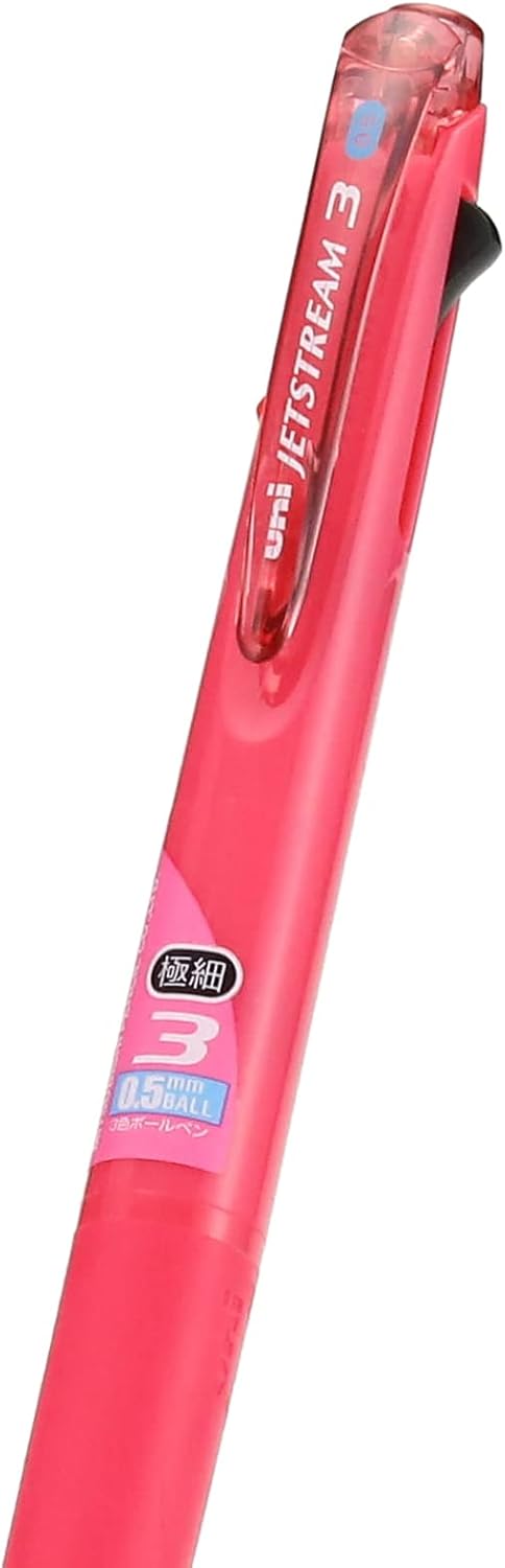 Uni Ballpoint Pen Jetstream 3 Color Black, Red, Blue Ink 0.5mm, Rose Pink (SXE340005.66)...