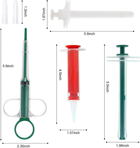 4Pcs Cat Pill Shooter Plunger Popper for Small Pet Cat Dog Soft Tip Tablet Syringe Pusher Pill Gun Dispenser Pet Medicine Feeder Piller Popper Med...