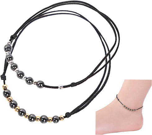 CSIYANJRY99 Anti-Swelling Obsidian Anklet for Women Handmade Braid Rope Waterproof Obsidian Ankle Bracelet Adjustable for Girs Minimalist Jewelry...