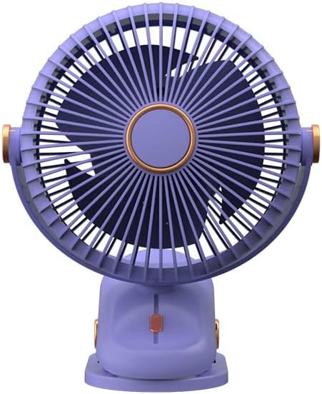 500mAh Portable Rechargeable Clip on Fan, 5 inch Battery Operated Fan, 3 Speeds Personal Fan, 360 Rotation Small Desk & Clip Fan, Ideal for Outdoo...