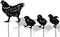 4Pcs Metal Chicken Garden Stakes, Decorative Hen and Chicks Yard Stakes, Metal Animal Yard Decor, Chicken Art Silhouette Statue for Lawn Patio Gaz...