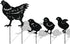 4Pcs Metal Chicken Garden Stakes, Decorative Hen and Chicks Yard Stakes, Metal Animal Yard Decor, Chicken Art Silhouette Statue for Lawn Patio Gaz...
