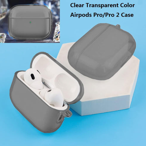 for Airpods Pro 2/1 Case Clear Black with Cleaning Kit, Soft TPU Transparent AirPods Pro 2nd Generation Protective Cover Skin Women Men for Airpod...