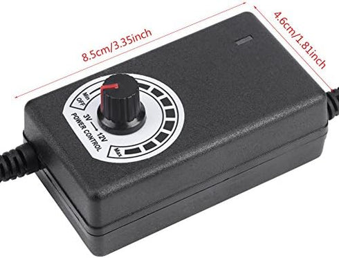 2-line Desktop AC to DC Power Adapter 3-12V 2A Motor Voltage Stepless Speed Regulator LED Dimmer Switch Controller...