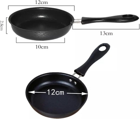 GOWENIC Egg Mini Frying Pan, Black 12cm Mini Household Egg Pan, Household Small Kitchen Cooker, for Frying Eggs...