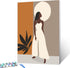 Afro Girl Painting Fashion Black Women Paint by Number Kits 16 x 20 inch Canvas DIY Tropical Leaves Oil Painting for Kids Adults Beginner with Bru...
