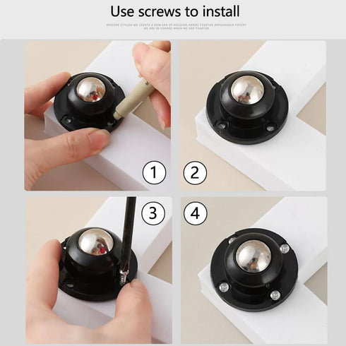 Self Adhesive Caster Wheels for Furniture,Storage Box,Trash Can,PC Stainless Steel Universal Pulley 360 Degree Rotating Adhesive Caster Wheels 1 I...