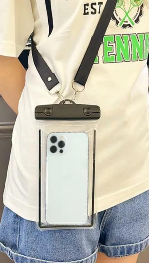 Sea,Sand&Sun Wide Strap Large Waterproof Phone Case, Deluxe Waterproof Phone Pouch, Large Waterproof Universal Phone Bag, Cell Phone Waterproof, f...