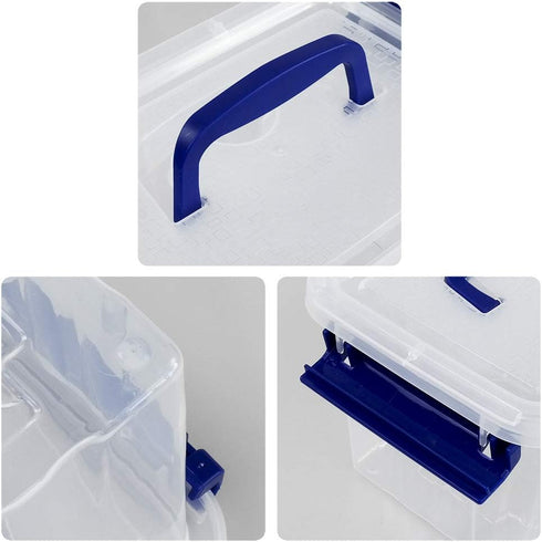 6-Pack 3 Liter Storage Box, Small Plastic Bin with Handle...