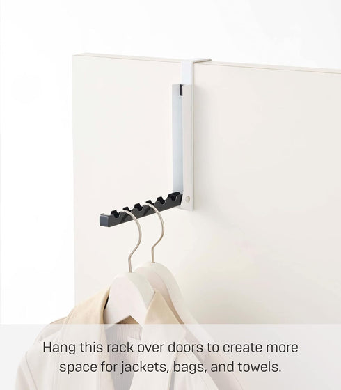 Yamazaki Alloy Steel Home 7162 Over The Door Hooks - Folding Hanging Coat Rack, Black...