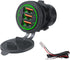 3 Ports Quick Charge 3.0 USB Car Charger, 18W QC3.0 USB Cigarette Lighter Outlet Socket with Switch, 12V-24V Dashboard Flush Mount Charger for Car...