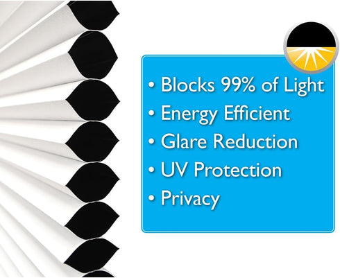 Redi Shade No Tools Easy Lift Trim-at-Home Cordless Cellular Blackout Fabric Shade White, 30" W x 64" L, (Fits windows 19"- 30")...