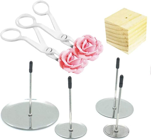 Cake Flower Nail Lifters Set - Stainless-Steel Baking Tools,6 Pcs,Icing Flowers Decoration...