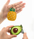 2 Pack 3in1 Cartoon Protective Case for Airtag Cover Samsung Galaxy SmartTag Cases Tile Keychain (1 Avocado & 1 Pineapple)...