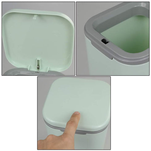 Tiny Countertop Trash Can, 0.5 Gallon with Push-Button (Green)...