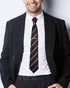 Brown Striped Ties For Men – Tie Set With Pocket Square Cufflinks Tie Clip Bar & Flower Brooch Pin For Mens (Pack of 5) (AXTS64)...