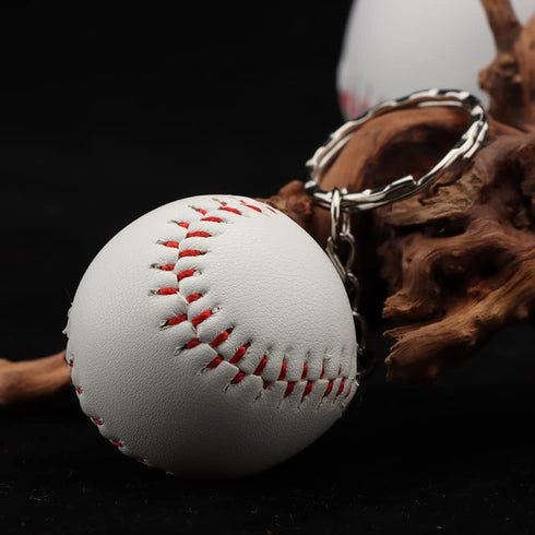 Baseball Keychain Bag Pendant Decorations Genuine Leather Mini Baseball Keyring Sports Keychain for Team, Sports Souvenir Favors and Gifts for Fri...