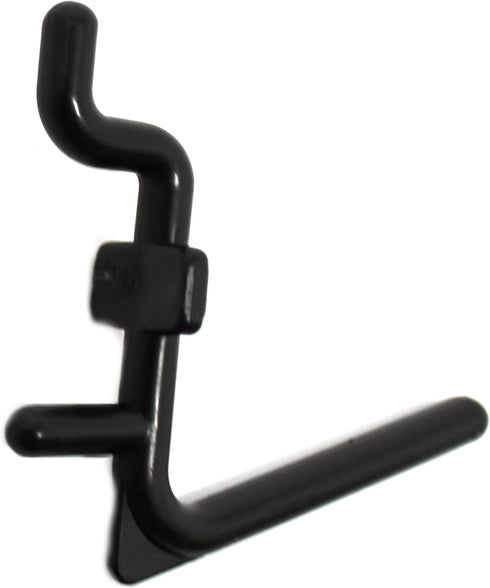 JSP Manufacturing Pegboard Hooks Non-Locking Plastic L Style Hook | Garage Tool Storage Craft Hooks Pegboard Accessories (100, Black)...