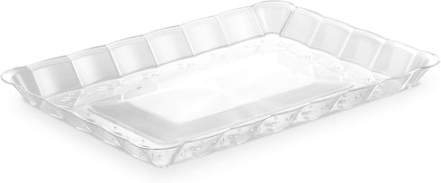 Plasticpro Plastic Serving Trays - Serving Platters Rectangle 9X13 Disposable Party Dish Includes 4 Trays...