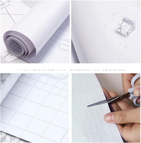 15.8"X78.7" Glossy Self-Adhesive Removable Wallpaper - White Vinyl Contact Paper for Countertops, Cabinets, Furniture...