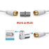 10 Pack RG6 Coaxial Cable Right Angle Connector F Type Female to Male Adapter Connector 90 Degree, F-Type Female to Female Coax Extender TV Cables...