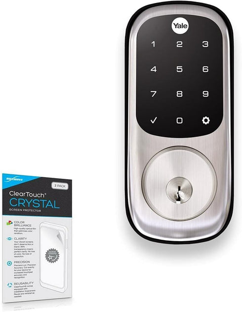 BoxWave Screen Protector Compatible with Yale Real Living Assure Lock Touchscreen Deadbolt - ClearTouch Crystal (2-Pack), HD Film Skin - Shields f...