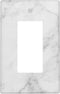 White Gray Marble Light Switch Plate Cover Single Rocker 1 Gang Wall Plates Decorative Lightswitch Electrical Outlet Faceplate for Bathroom Kitche...