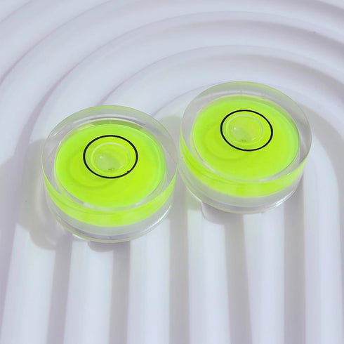 4Pcs Small Circular Bubble Levels with Double Sided Adhesive Bottom Mini Little Stick-on Bubble Spirit Level Measuring Layout Tools Levels (25x10m...
