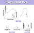 SUNNYCLUE 1 Box 300Pcs Silver Earring Hooks French Hook Earring Wires & 300Pcs Jump Rings & 300Pcs Ear Backs Brass Earwires Fish Hook Earring Find...