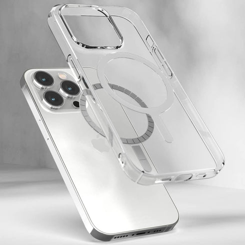 Sinjimoru iPhone 15 Plus Ultra Thin Clear Phone Cover for MagSafe Case, Non Yellowing Strong Magnetic Slim Fit iPhone Case Crystal Clear for iPhon...