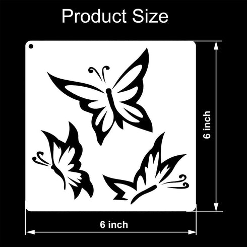 20Pieces Butterfly Stencils for Painting, Reusable PET Spring Templates Flower Butterflies Stencils for Painting Craft Wood Canvas Fabric Nature H...