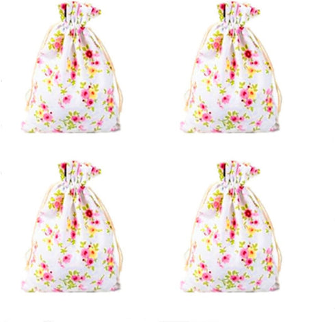 pankdream 10-Pack Flower Burlap Bag Storage Bags with Drawstring Closure for Jewelry DIY Craft Wedding Christmas Shower Party Favor...