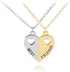 Best Friends Necklace 2 Pieces Gold & Silver Split Heart Pendant Necklace BFF Friendship Necklace...