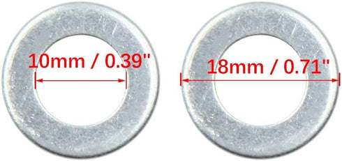 X AUTOHAUX 50pcs Engine Oil Crush Washers Drain Plug Gaskets 10mm ID. 18mm OD. for Car...
