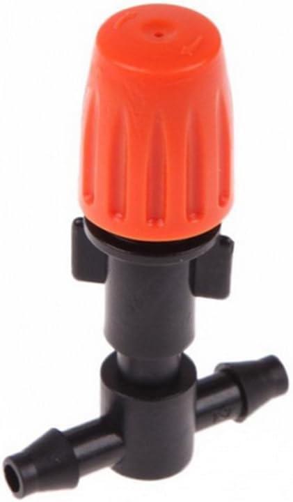 Daycount® Pack of 10 Automatic Watering Mini Adjustable Atomizing nozzle Irrigation Drippers 360 Degree Emitter Drip System Orange Nozzle...