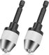 Fixinus 2 Pieces Keyless Drill Chucks - 1/4 Inch Hex Shank Drill Bit Adapter, Fast Change Converter Extension Screwdriver Drill Adapter for Impact...