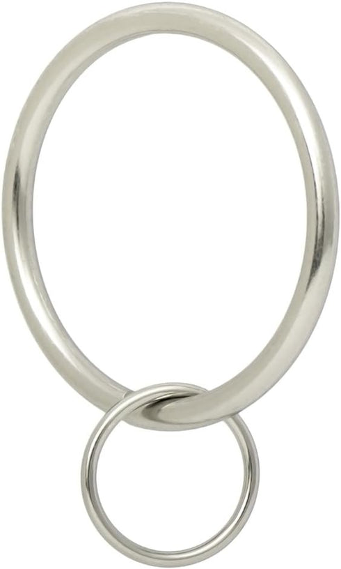 Ivilon Drapery Eyelet Curtain Rings - 2" Ring Loop for Hook Pins, Set of 14 - Brushed Nickel...