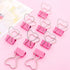 Pink Clip Heart Hollow Out Metal Binder Clips Notes Letter Paper Clip Office Supplies Paper Clamps, Binderclips, Clips for Paperwork, Home, School...