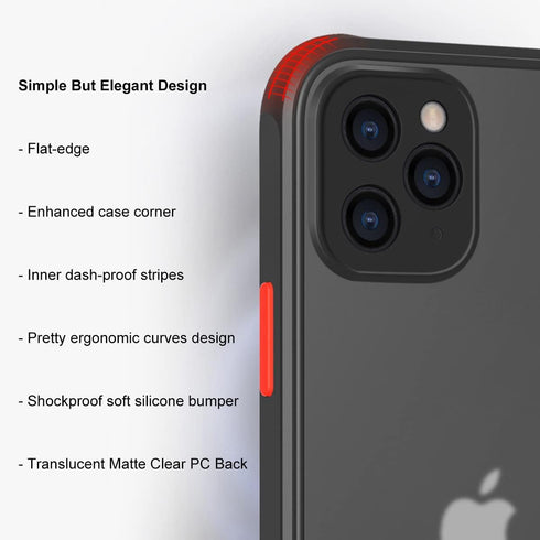 ZEZHOU Design for iPhone 11 Pro Max Phone Case, Shockproof Military Grade Drop Protection, Protective Hard Back Slim Translucent Matte Case for iP...