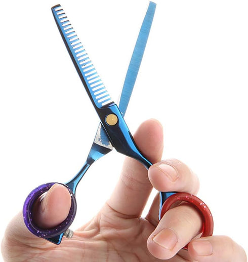 12 Pcs Barber Hair Shears Scissors Finger Rings Grips Inserts Grooming Shear Thumb Insert for Pet Shears...
