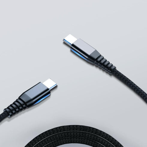 2-Pack Braided USB C to USB C 60W Fast Charging Cable (Black) for iPhone 15/15 Pro/15 Plus/ 15 Pro Max, Samsung Galaxy S22/23, MacBook Pro (6.6 fe...