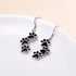 S925 Sterling Silver Jewelry Black Puppy Dog Cat Pet Paw Print Dangle Drop Earrings...
