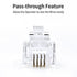RJ11 6P4C Pass Through Connectors(25 Pieces Pack) Telephone Line Cable Wire Male Plug, AV00501...