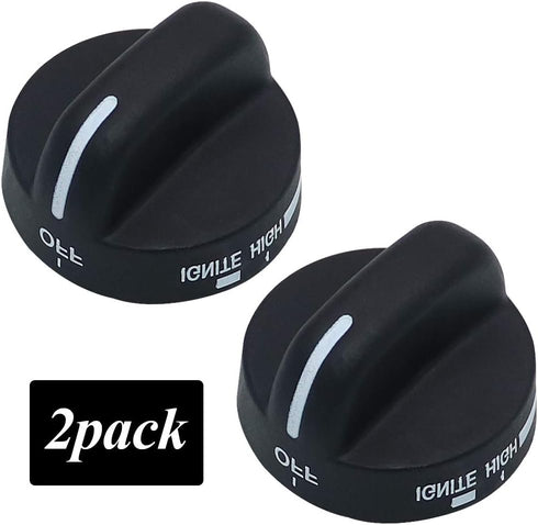 AMI PARTS 8273103 Range Control Knob Replacement Part Compatible with Whirlpool Gas Stove - Replace WP8273103 AP6012363 (2pcs Black)
