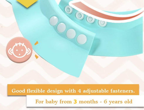 Baby Shower Shampoo Cap 2Pcs Adjustable Safety Eva Bath Visor Accessories Waterproof Soft Hair Washing Guard Bathing Hat for Girls, Boys, Infants,...