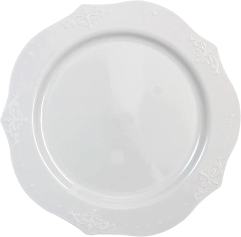 Elegant White "Antique" Plates - 10" (Pack of 20) - Timeless Design - Perfect for Parties & Special Occasions...