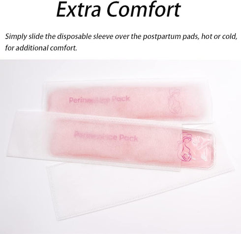 Perineal Cooling Pad, Postpartum Cold Packs Gel Bead Ice Pack Cold Therapy for Women After Pregnancy and Delivery, 2 Ice Pack and 3 Cover (Pink Ge...